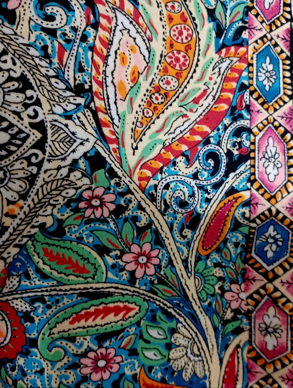 Boho V-Neck Tunic Top in Multicolor Paisley XXL By - Picture 4 of 4